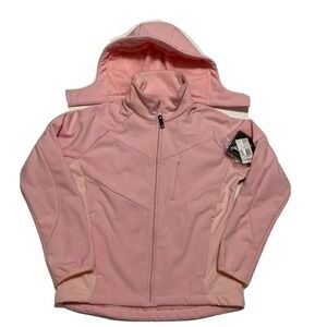 DENALI Womens Sweater Size M Pink Full Zip Hooded Stretch Fleece Jacket NWT